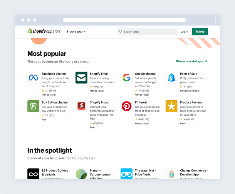 shopify app store